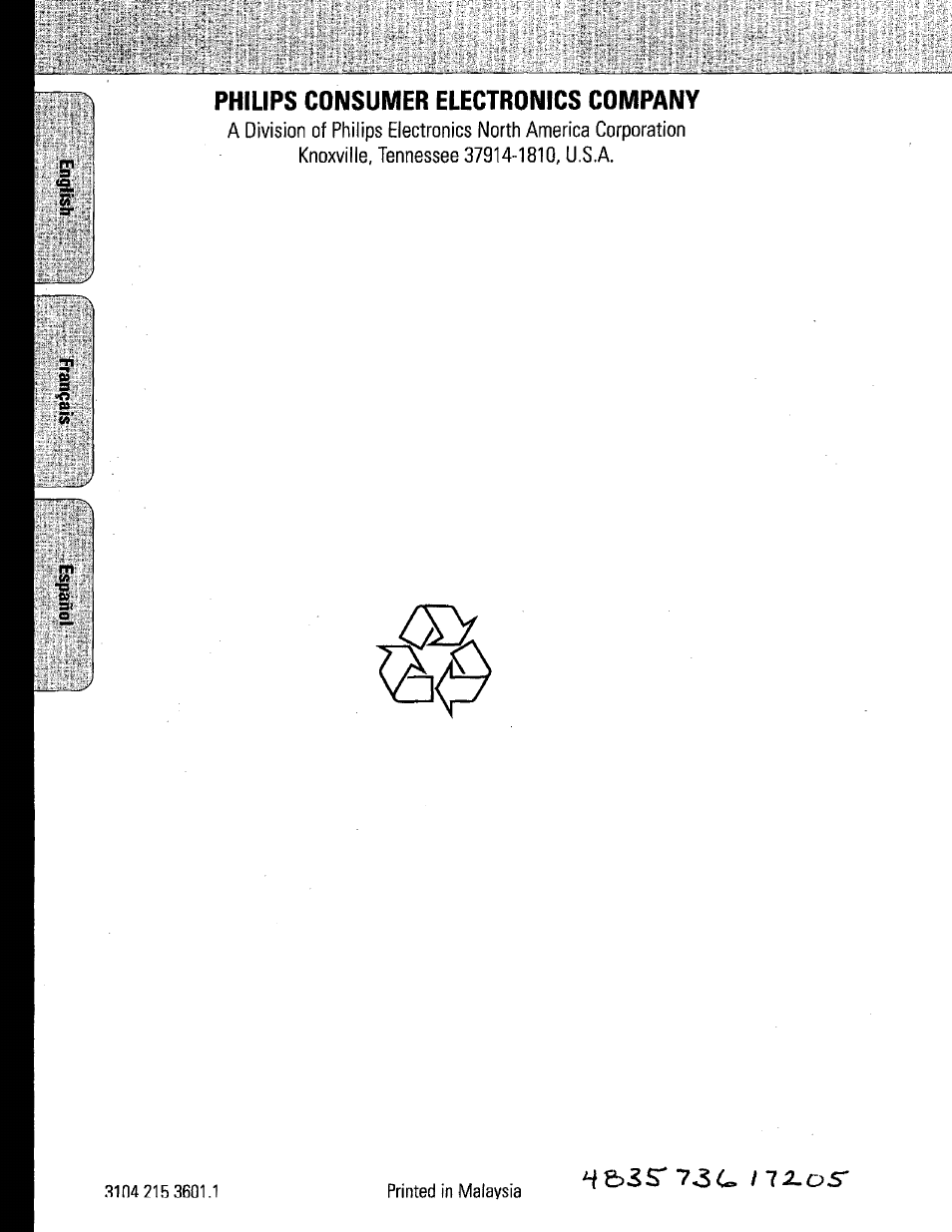 Philips consumer electronics company | Philips DSS350S1 User Manual | Page 9 / 9