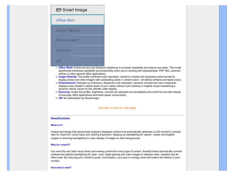 Smartcontrast | Philips 240S1SB-00 User Manual | Page 25 / 98