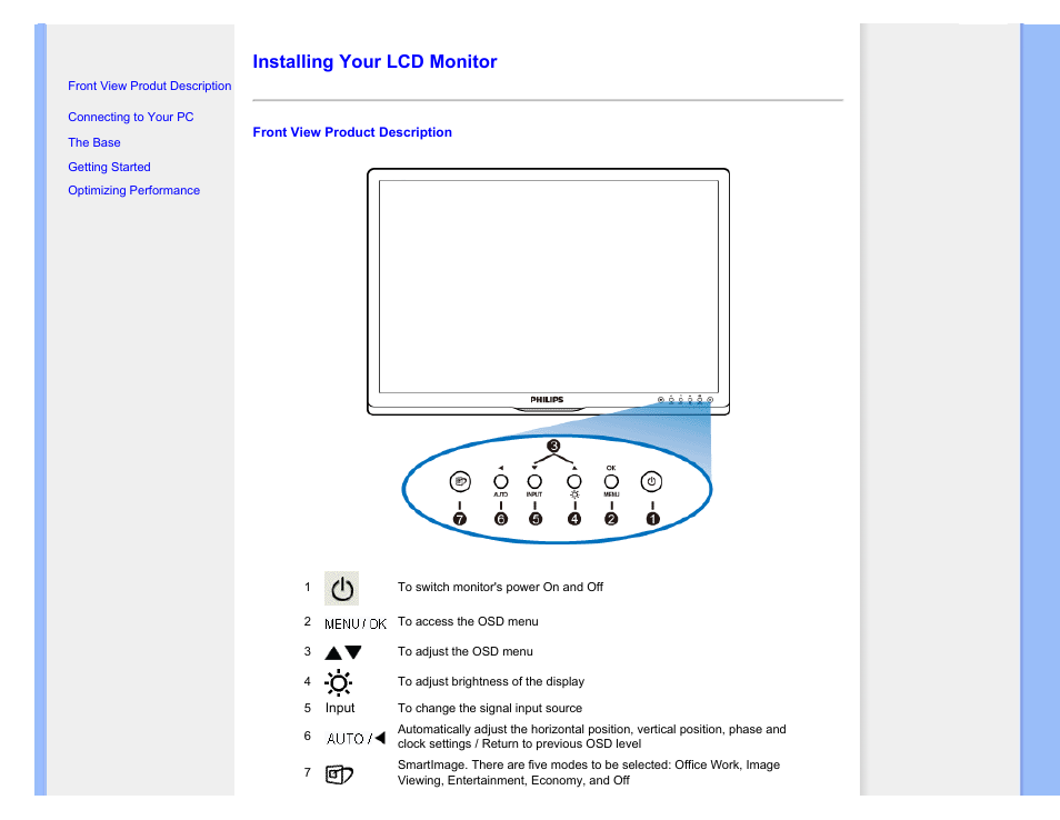 Installing your lcd monitor, Installing your monitor | Philips 240S1SB-00 User Manual | Page 55 / 98