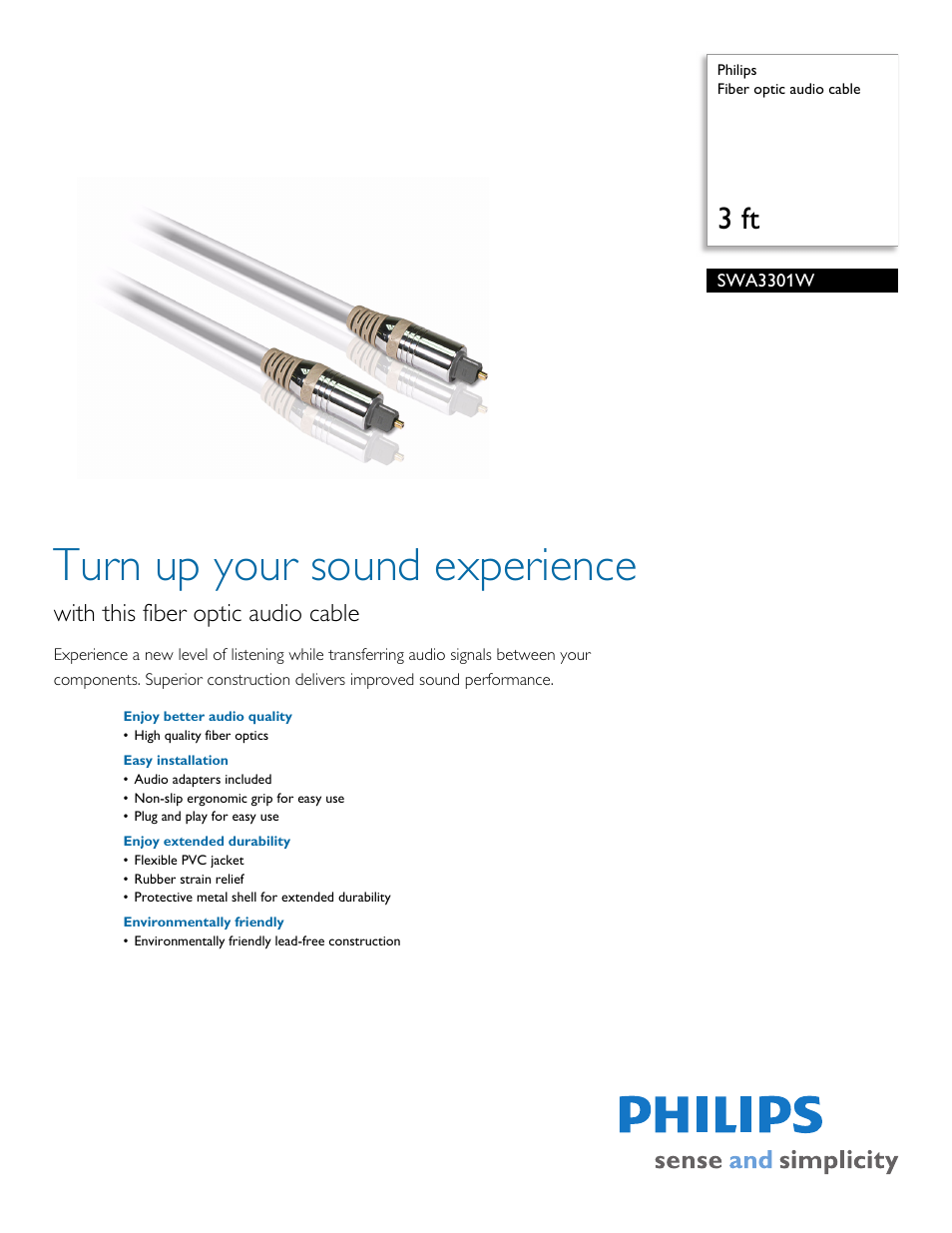 Philips SWA3301W-17 User Manual | 2 pages