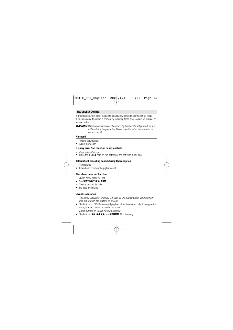 Philips DC310V-37 User Manual | Page 16 / 19