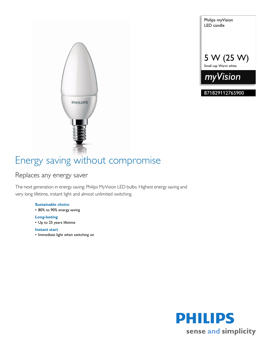 Philips 871829112765900 User Manual | 2 pages