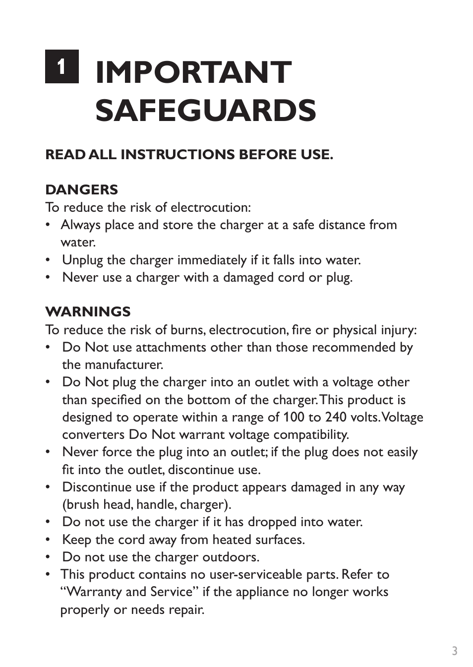 Important safeguards | Philips HX9332-12 User Manual | Page 3 / 16