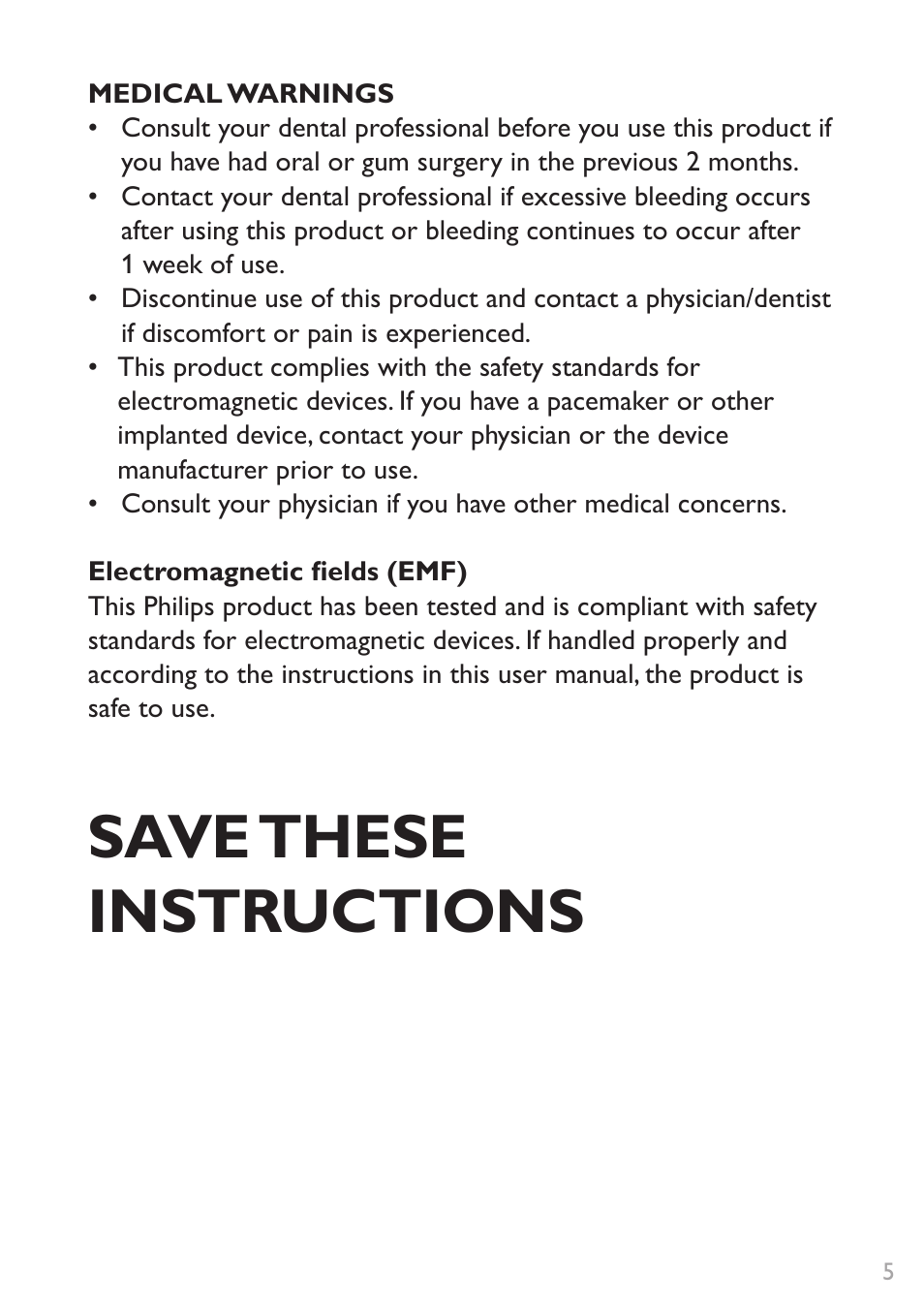 Save these instructions | Philips HX9332-12 User Manual | Page 5 / 16