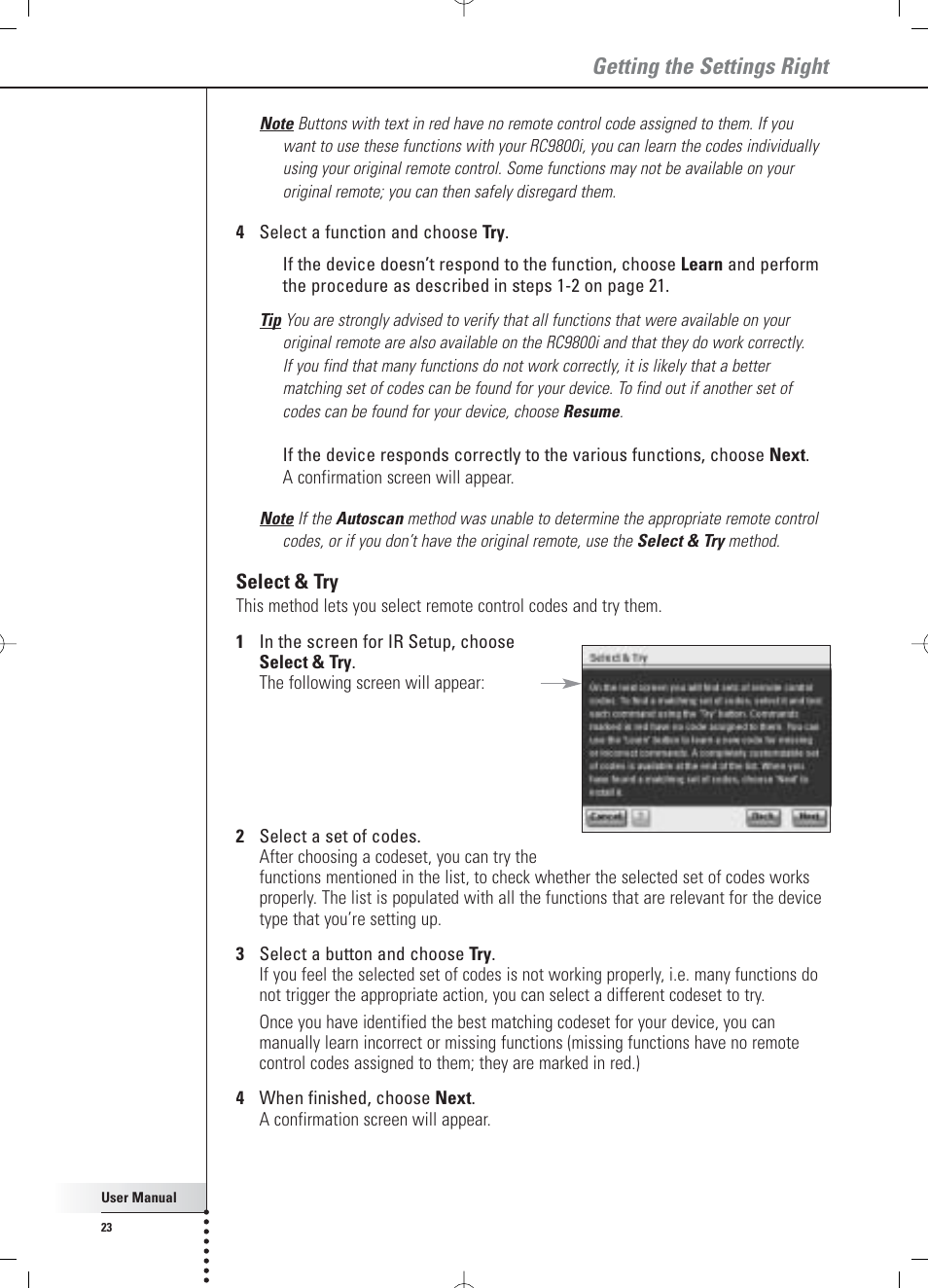 Getting the settings right | Philips Multimedia Control Panel User Manual | Page 23 / 62