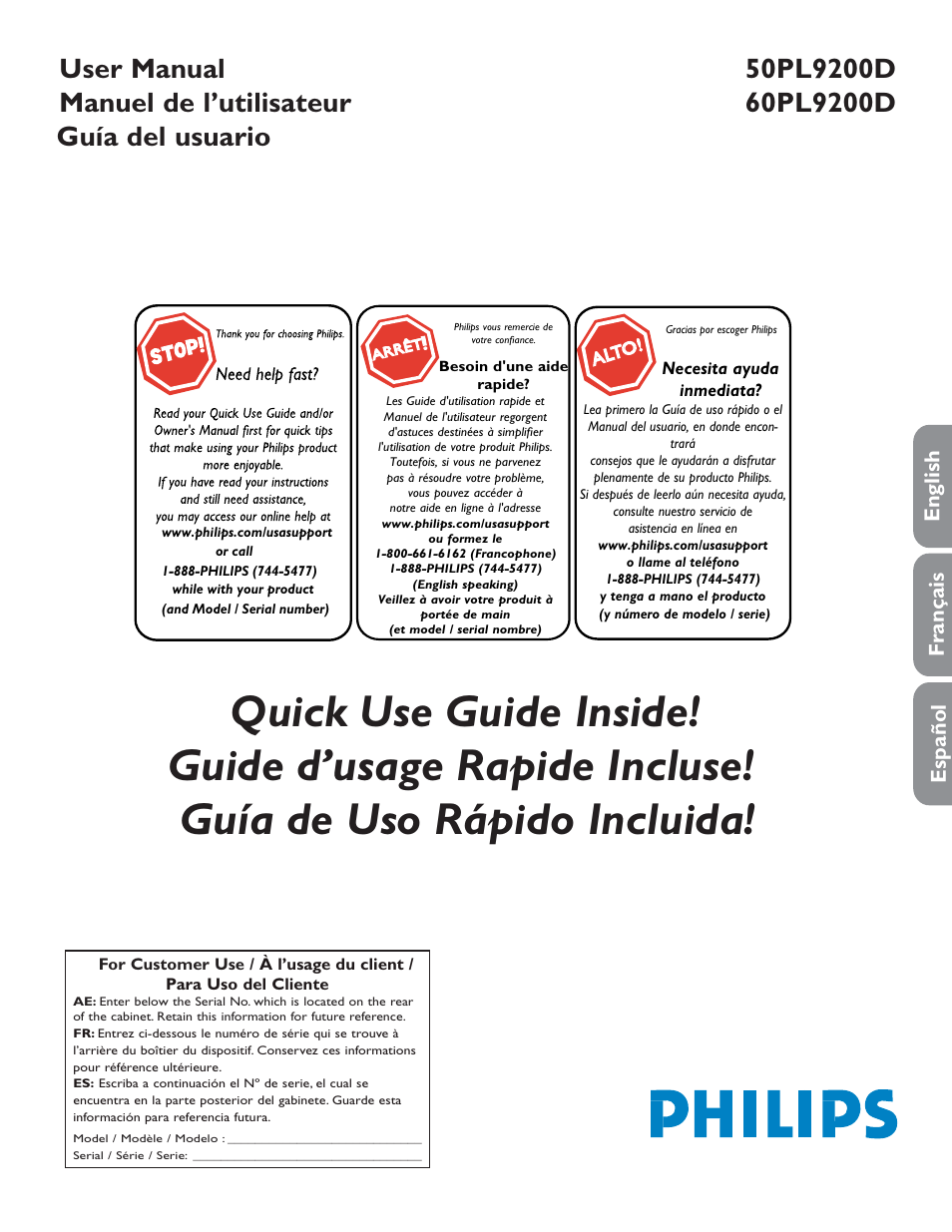 Philips 60PL9200D-37B User Manual | 43 pages