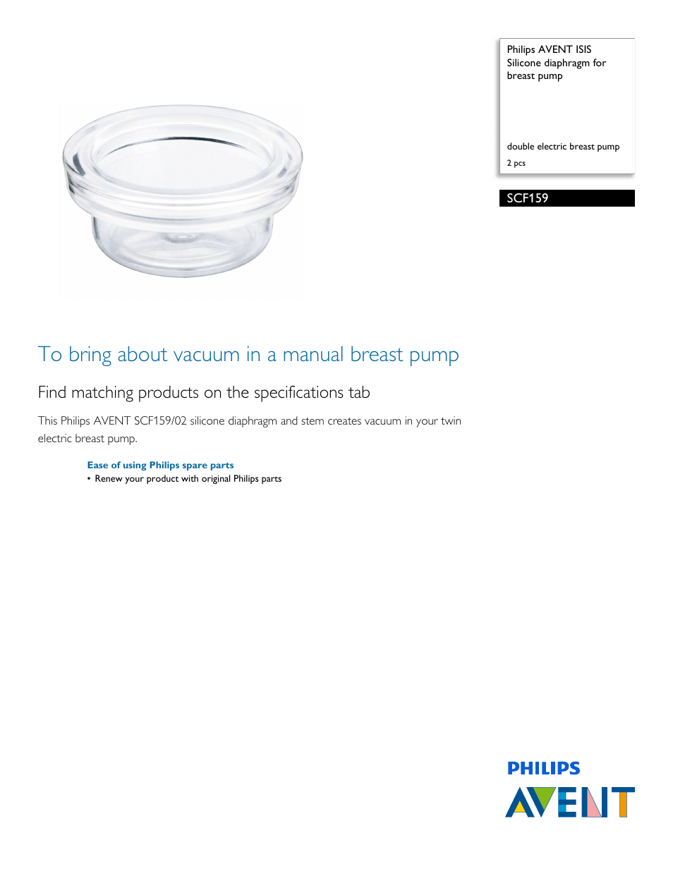 Philips SCF159-02 User Manual | 2 pages