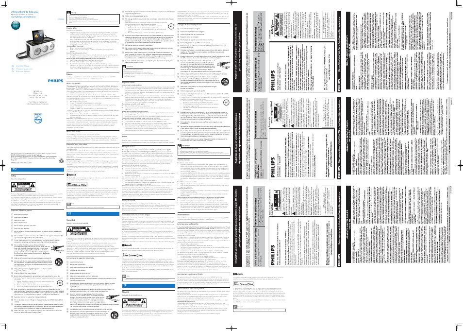 Philips M1X-DJ sound system DS8900 Dock + BT User Manual | 2 pages