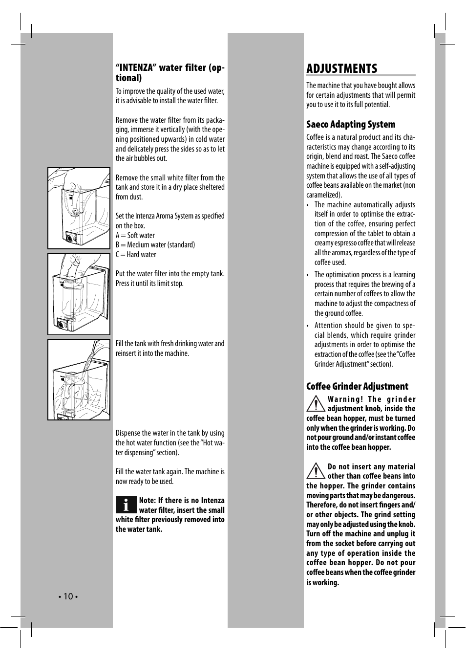 Adjustments | Philips RI9833-47 User Manual | Page 10 / 24