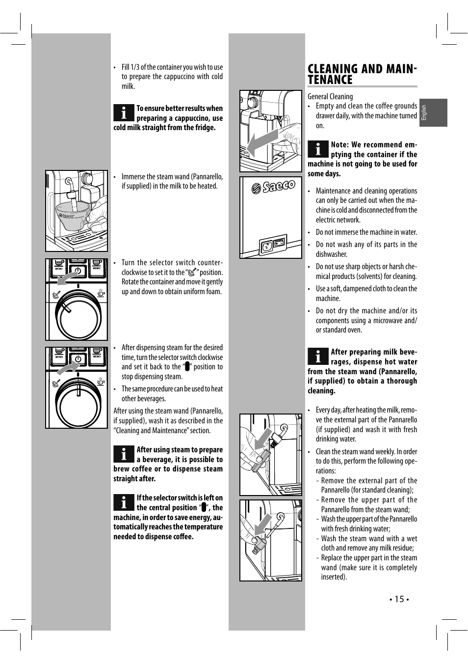 Cleaning and main tenance | Philips RI9833-47 User Manual | Page 15 / 24