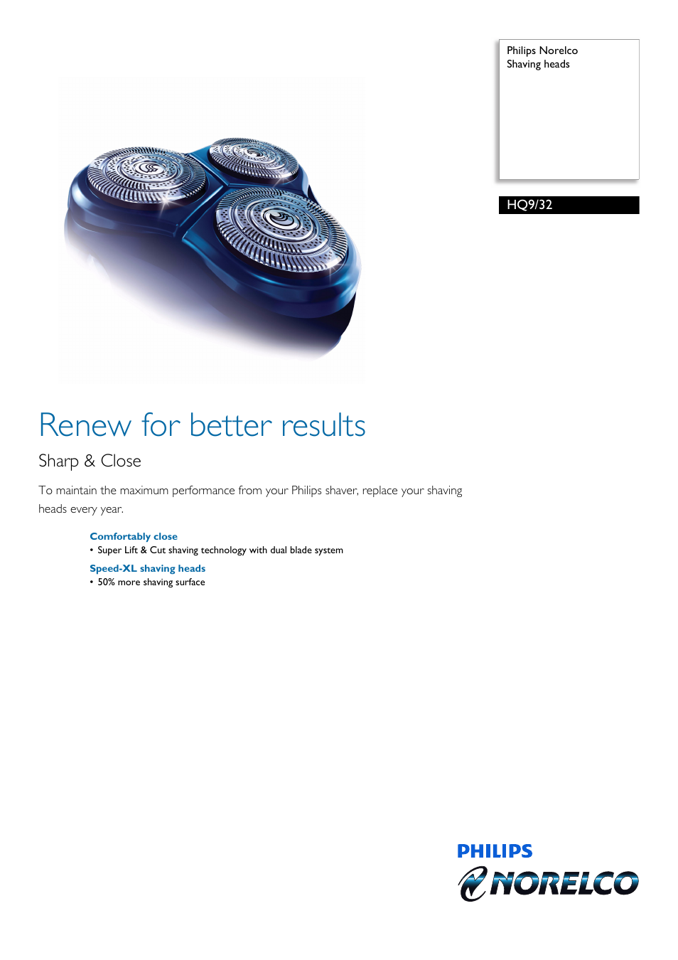 Philips HQ9-32 User Manual | 2 pages