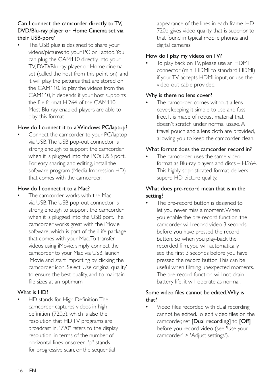 Philips CAM110BU-37 User Manual | Page 17 / 21