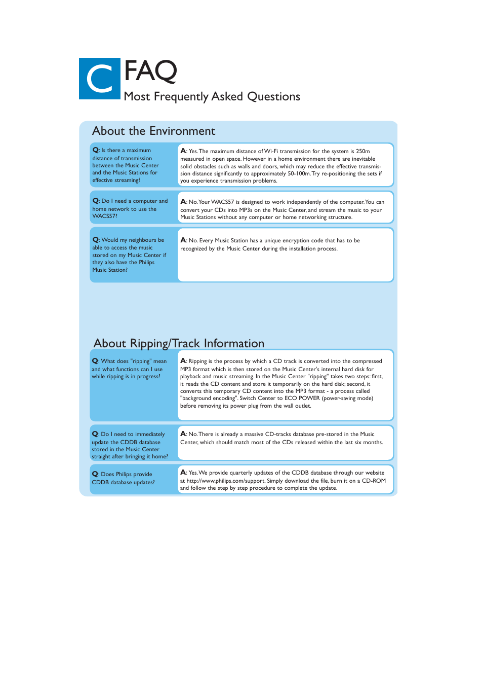 About the environment | Philips WACS57-37B User Manual | Page 11 / 12