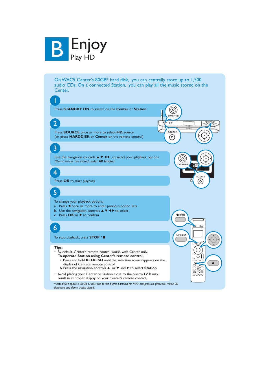 Enjoy, Play hd | Philips WACS57-37B User Manual | Page 5 / 12