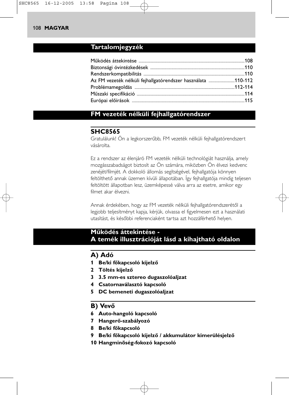 Philips SHC8565-05 User Manual | Page 108 / 149