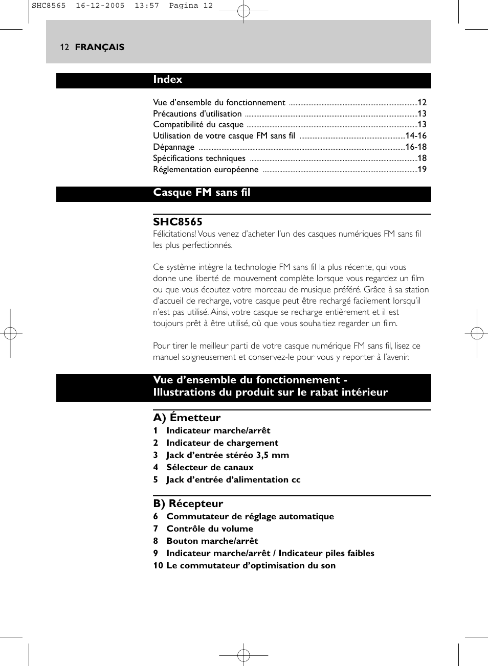 Philips SHC8565-05 User Manual | Page 12 / 149