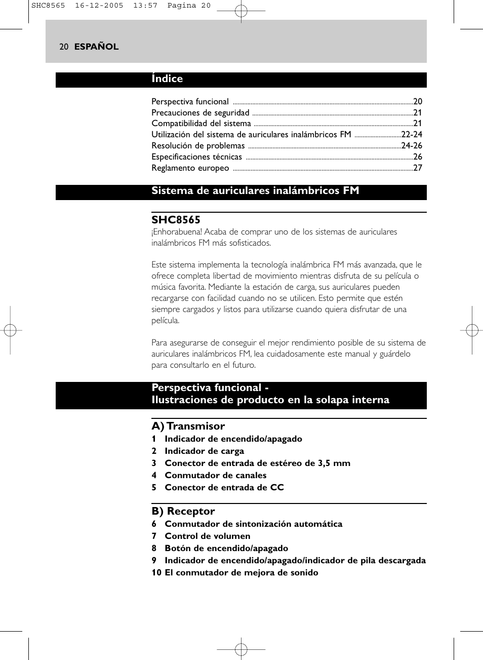 Philips SHC8565-05 User Manual | Page 20 / 149