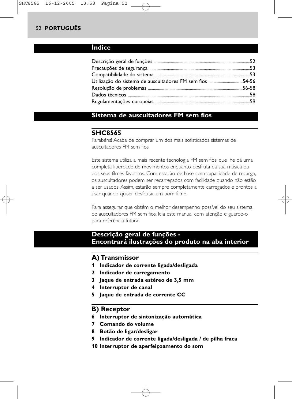 Philips SHC8565-05 User Manual | Page 52 / 149