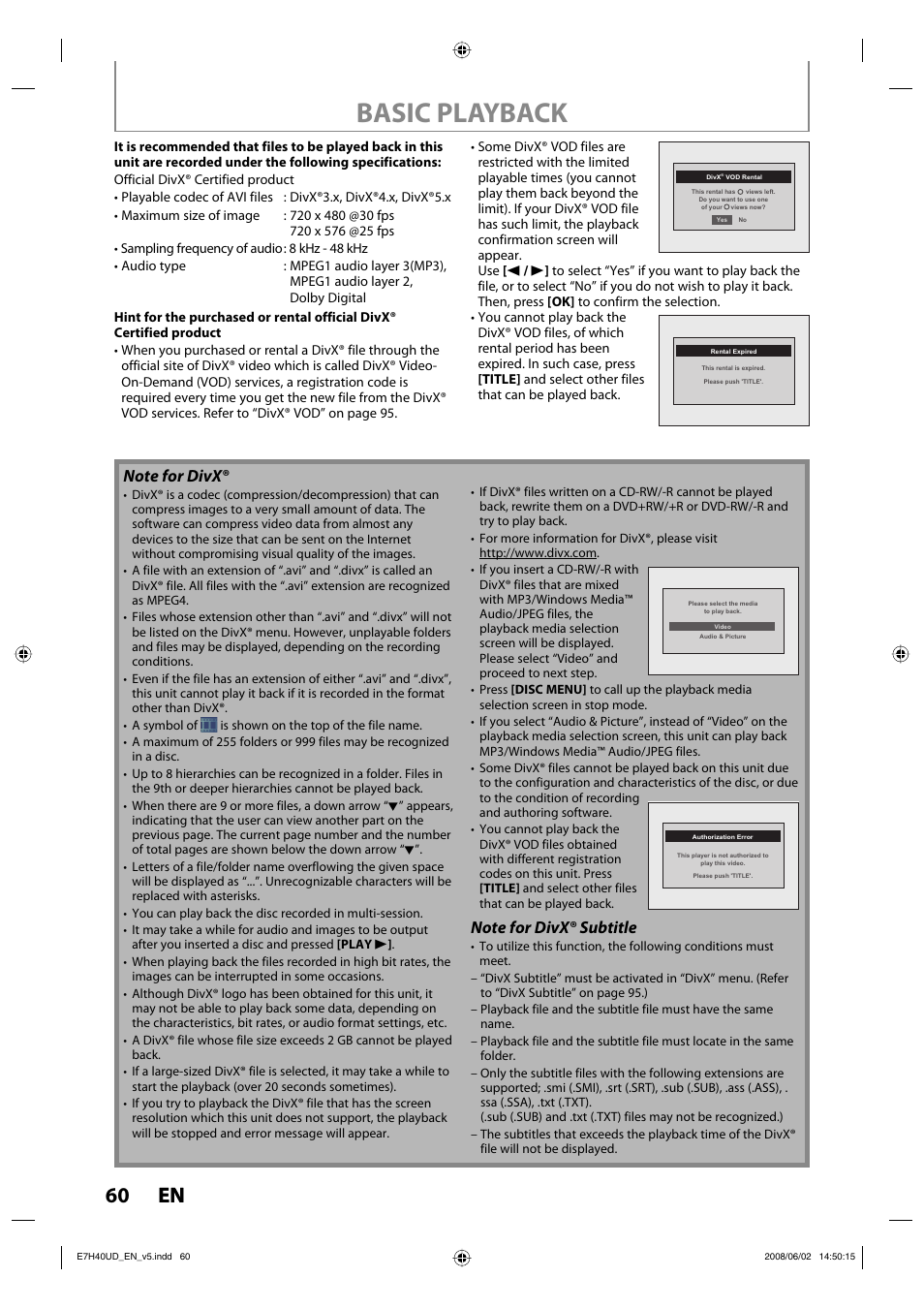 Basic playback, 60 en 60 en | Philips DVDR3505-37 User Manual | Page 60 / 108