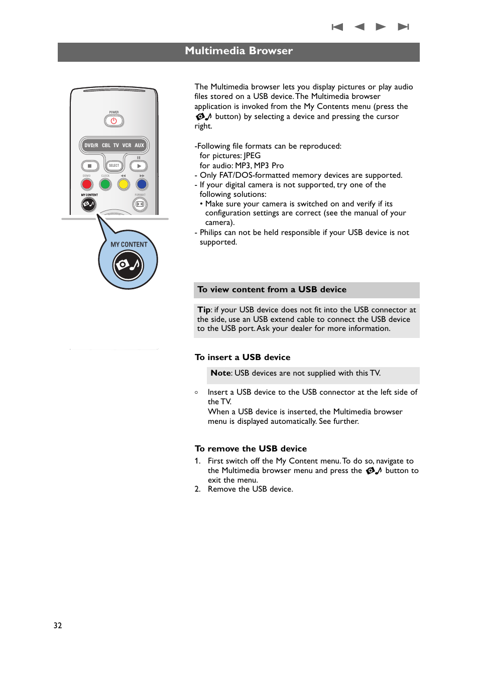 Multimedia browser | Philips 37PF9631D-37B User Manual | Page 34 / 60