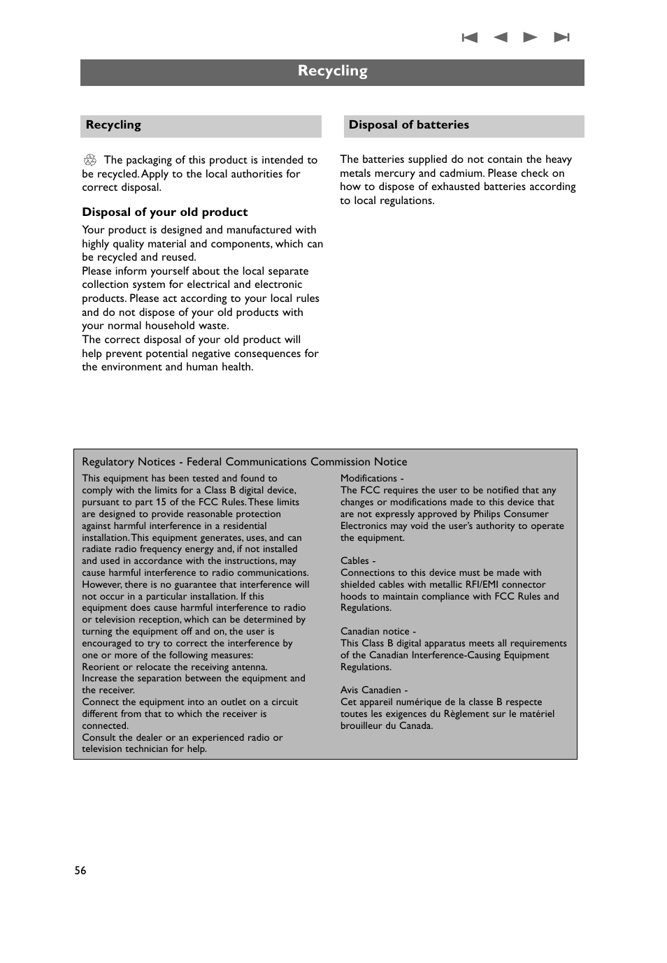 Recycling product information, Recycling | Philips 37PF9631D-37B User Manual | Page 58 / 60