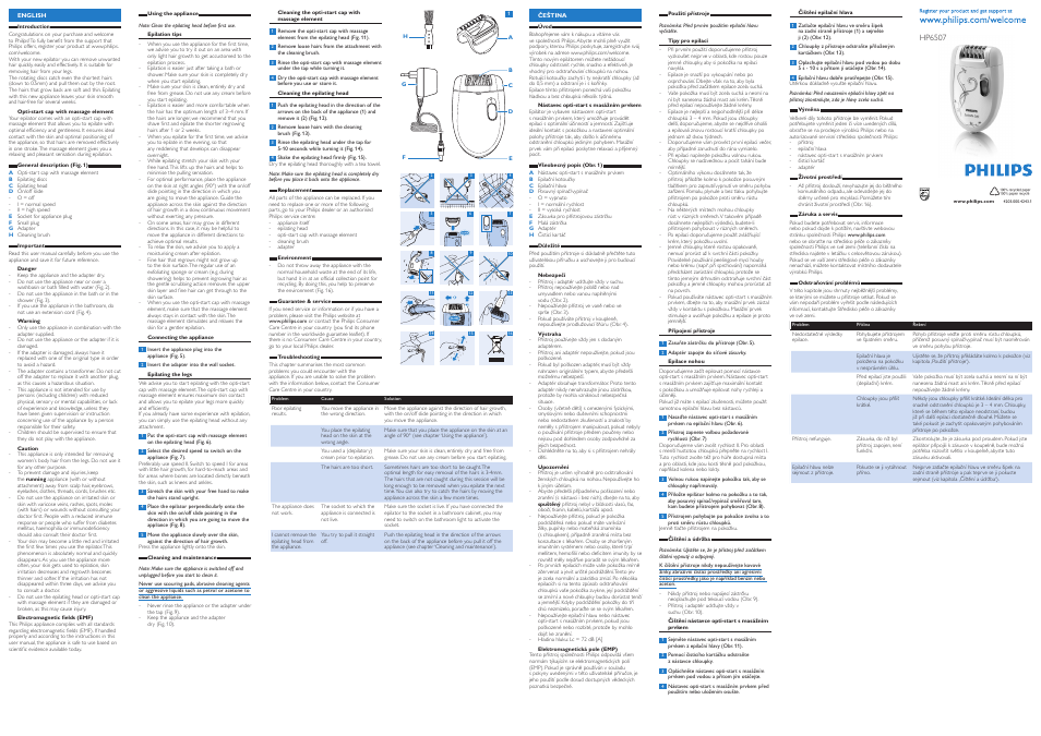 Philips HP6507-01 User Manual | 2 pages