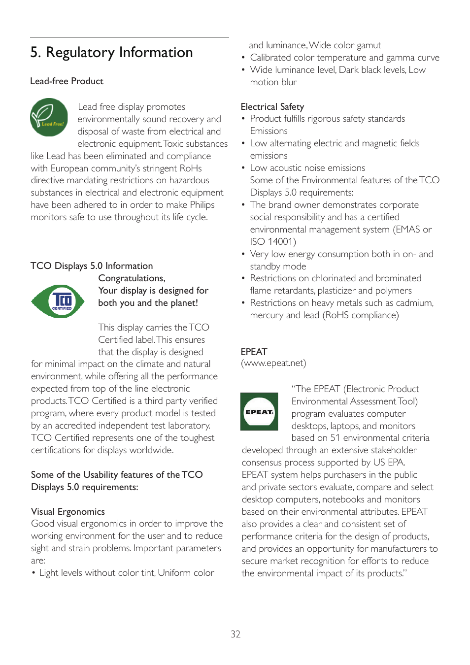 Regulatory information | Philips 245P2EB-27 User Manual | Page 34 / 59