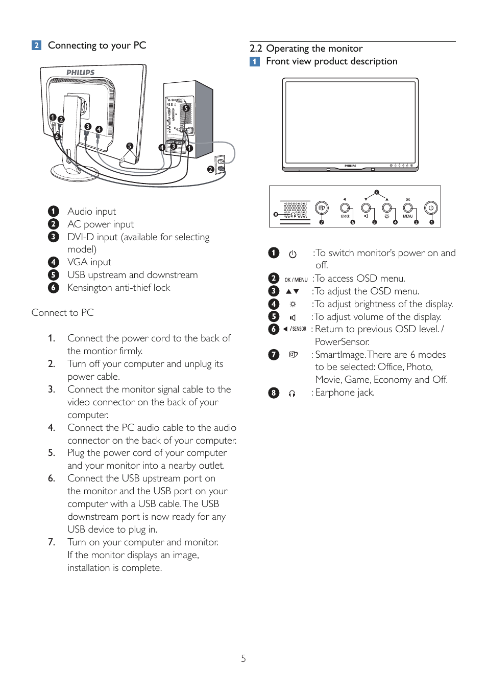 Philips 245P2EB-27 User Manual | Page 7 / 59