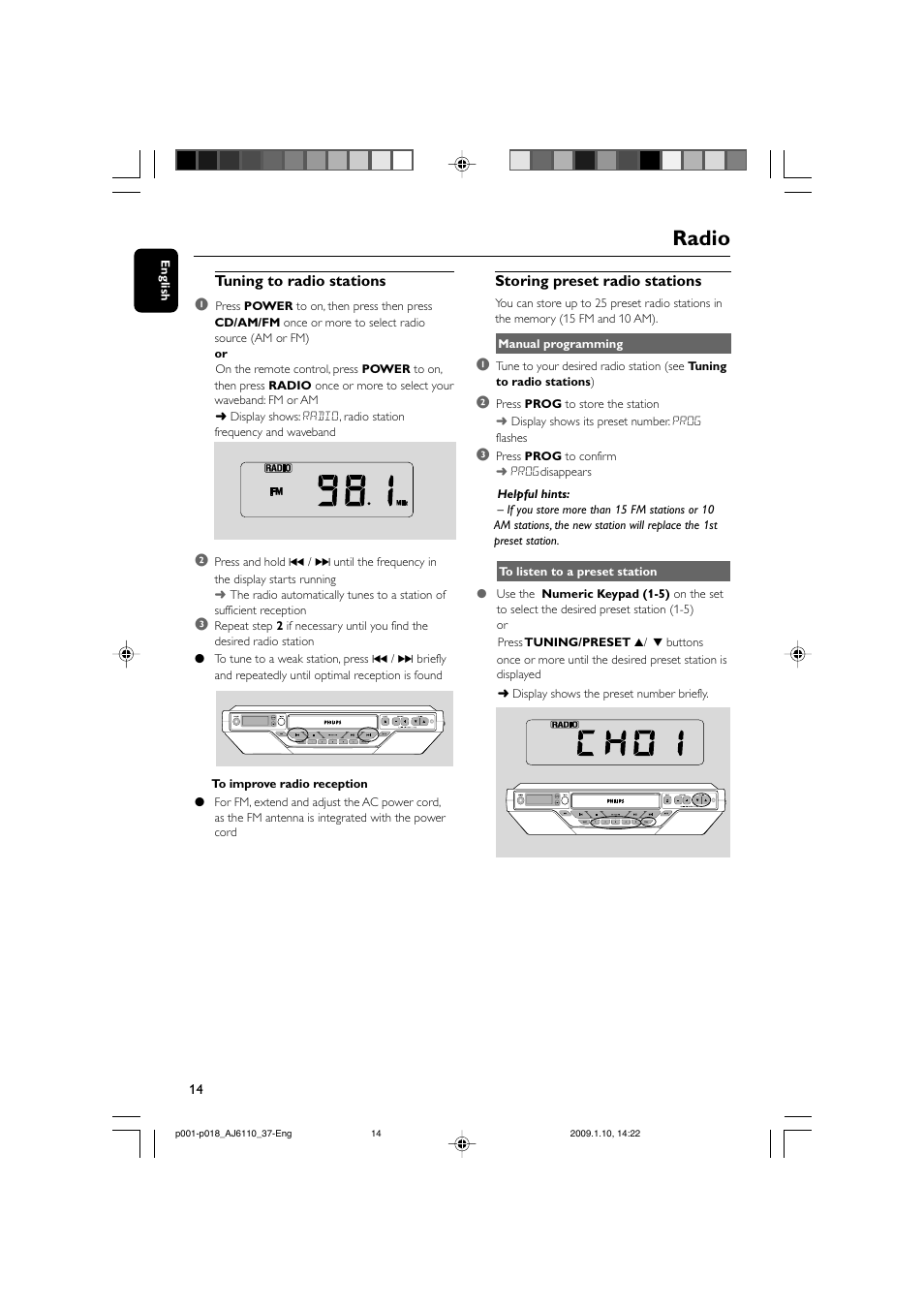 Radio | Philips AJ6111-37 User Manual | Page 14 / 19