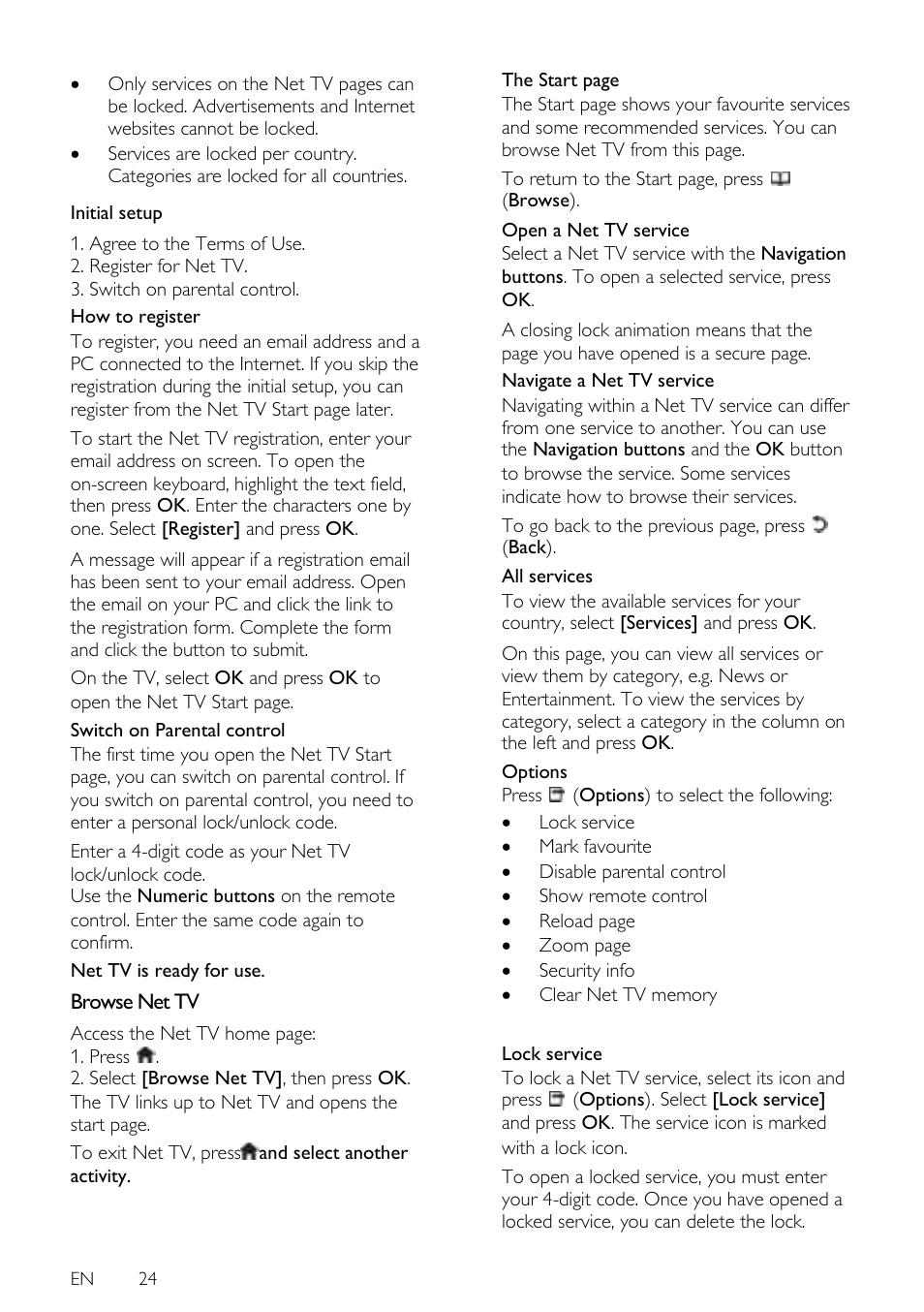 Browse net tv | Philips 42PFL7675H-12 User Manual | Page 24 / 74