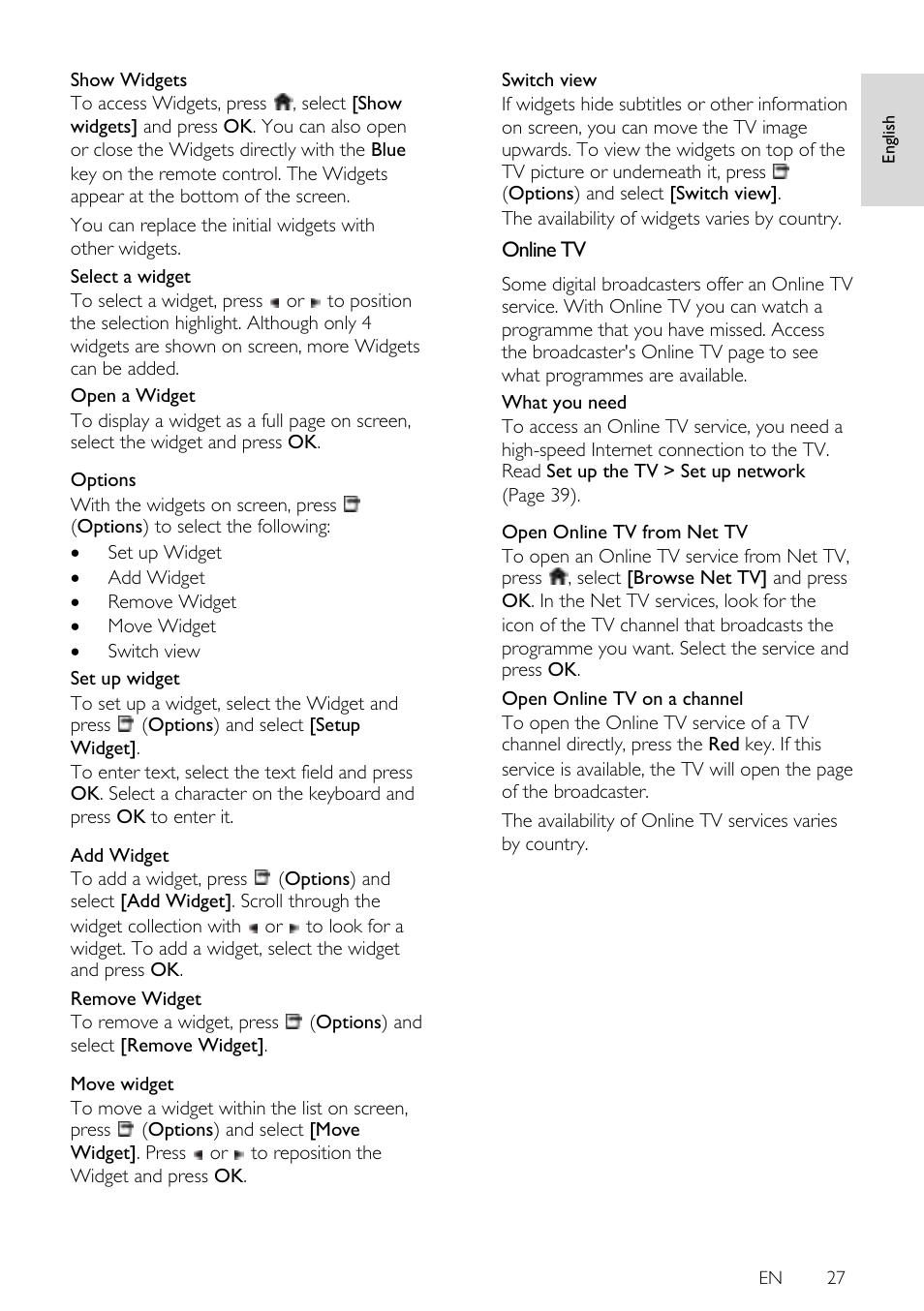 Online tv | Philips 42PFL7675H-12 User Manual | Page 27 / 74