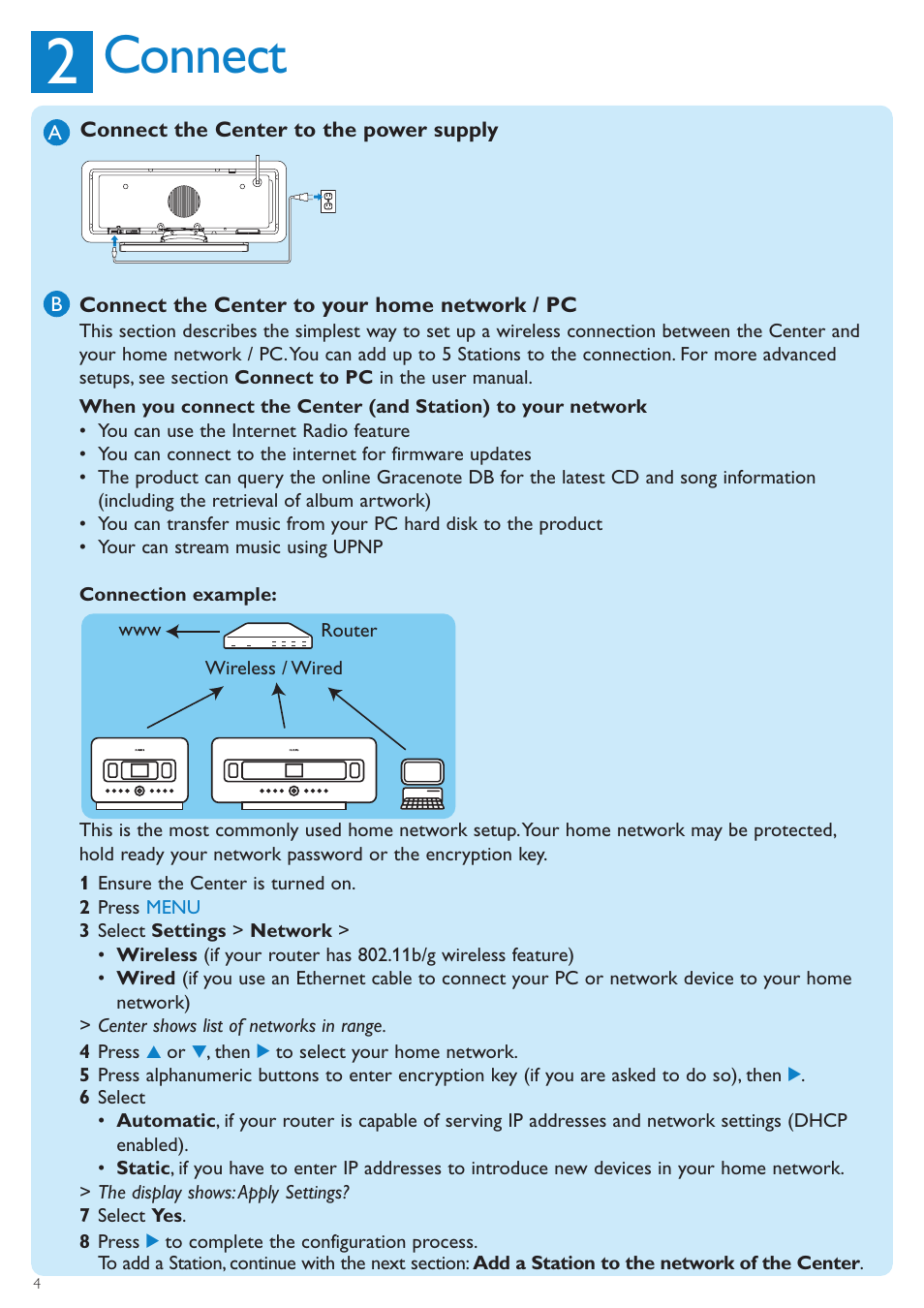 Connect | Philips WAS7500-37 User Manual | Page 8 / 23