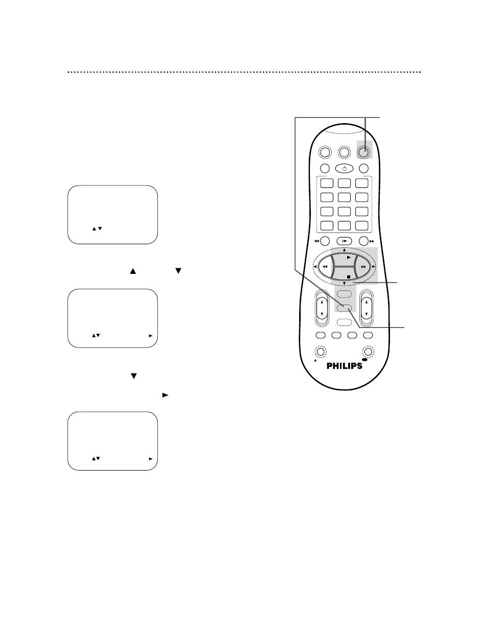 Blue background 55, Press the vcr button, then press the menu button, Press the menu button | Philips VRB615AT User Manual | Page 55 / 63
