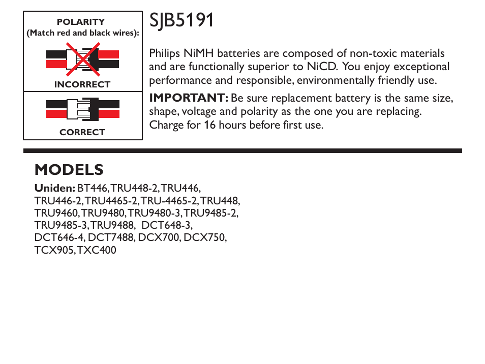 Philips SJB5191-37 User Manual | 1 page