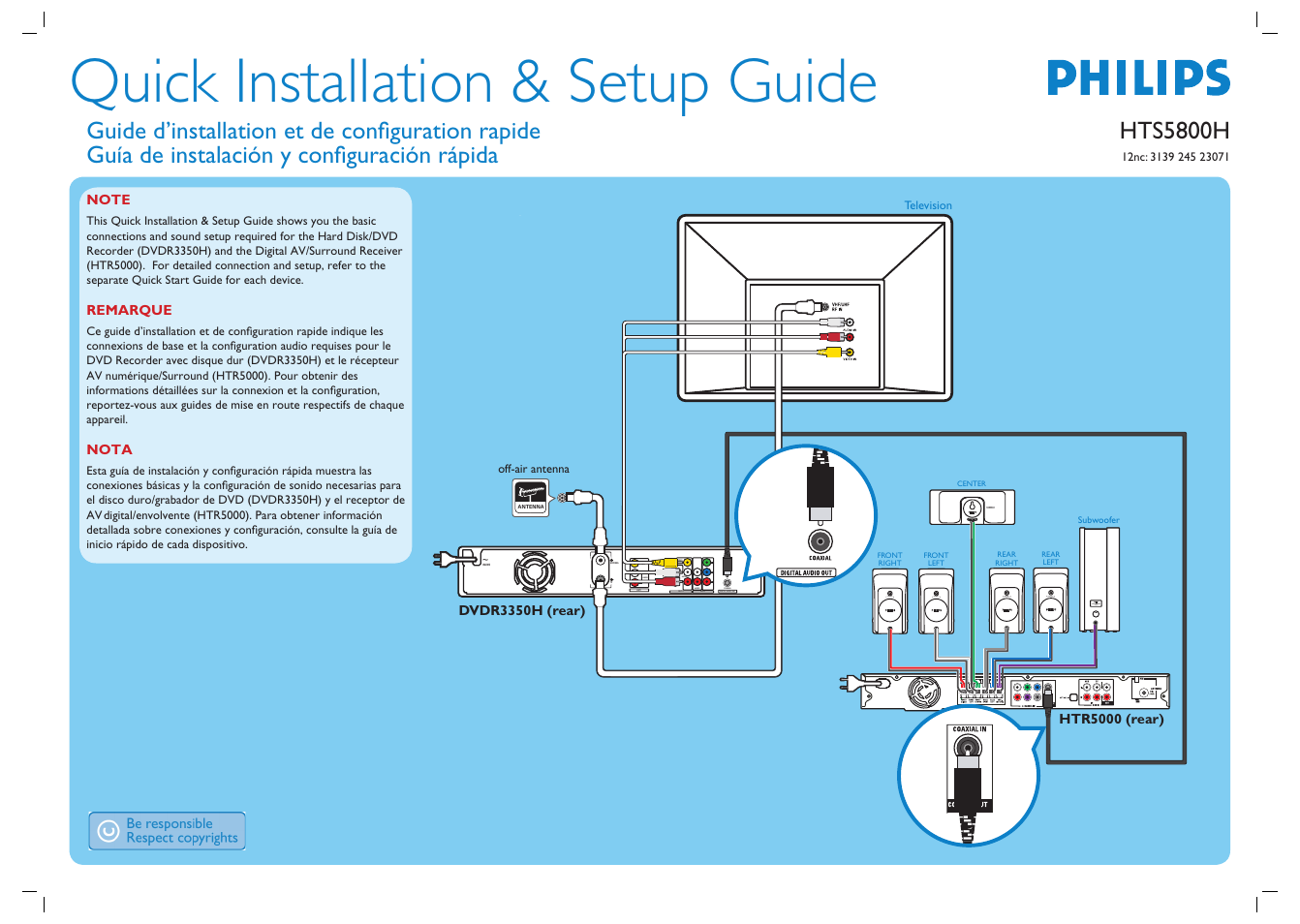 Philips HTS5800H-37B User Manual | 2 pages