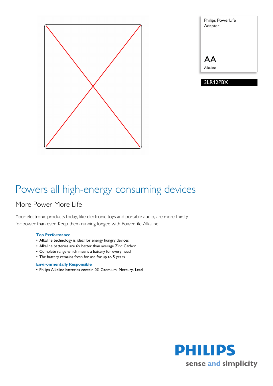 Philips 3LR12PBX-10 User Manual | 2 pages