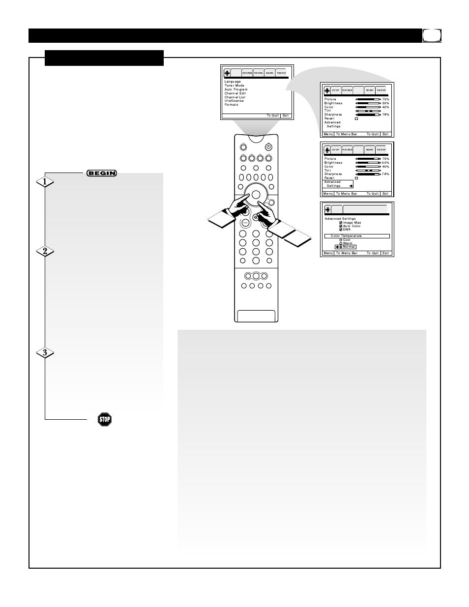 Icture, Our tv has imagemax, Dvanced | Ettings | Philips 60PP940199 User Manual | Page 21 / 46