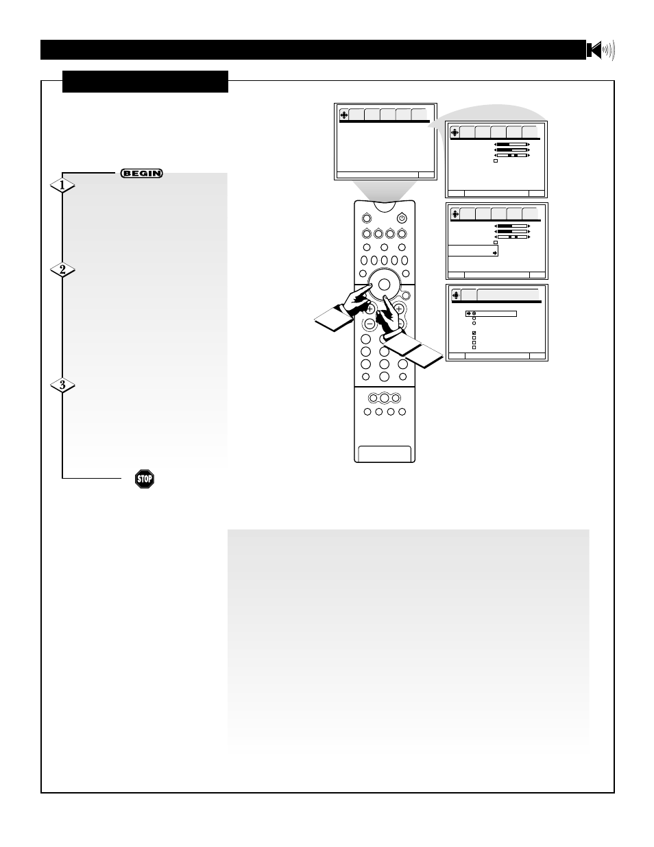 Ound, Dvanced, Ettings | Philips 60PP940199 User Manual | Page 23 / 46