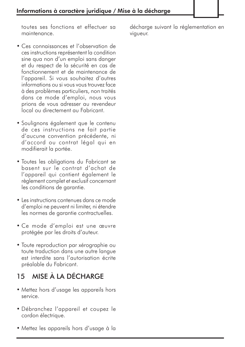 15 mise à la décharge | Philips 741443008 User Manual | Page 57 / 132