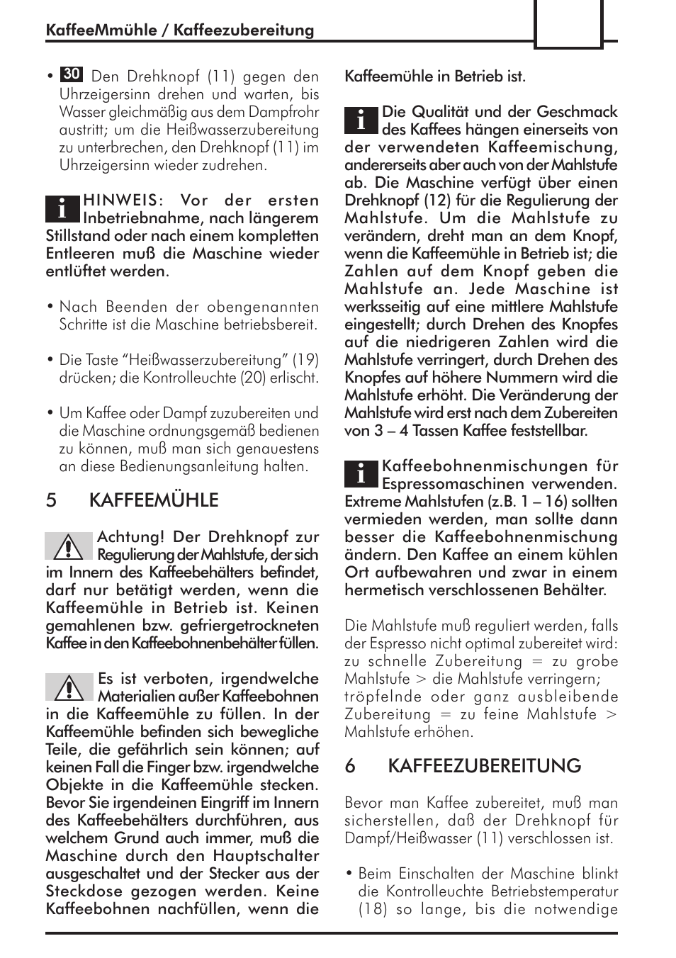 5kaffeemühle, 6kaffeezubereitung | Philips 741443008 User Manual | Page 67 / 132