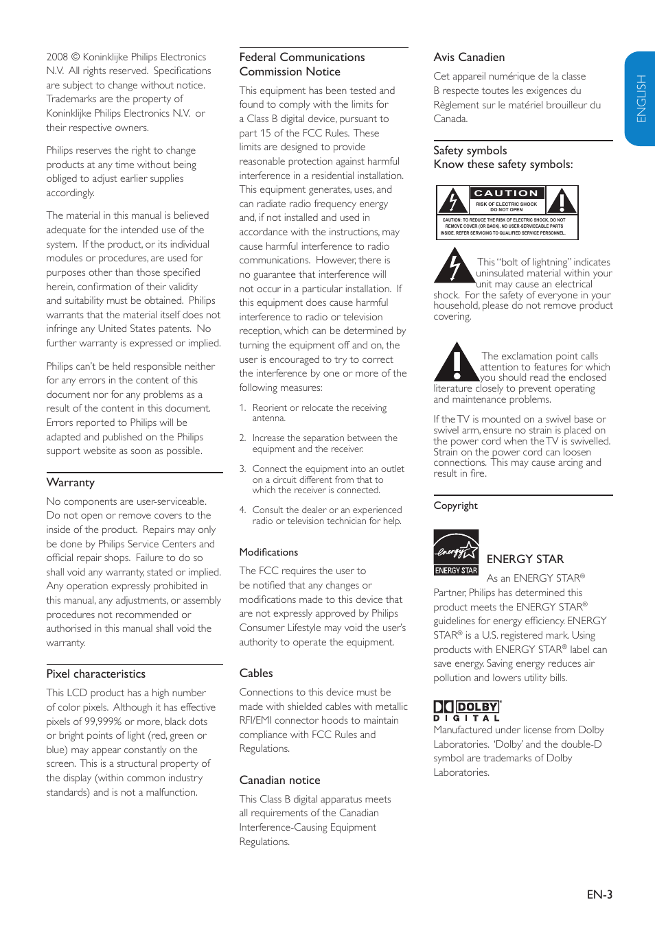 Philips 32PFL3403D-27 User Manual | Page 4 / 35