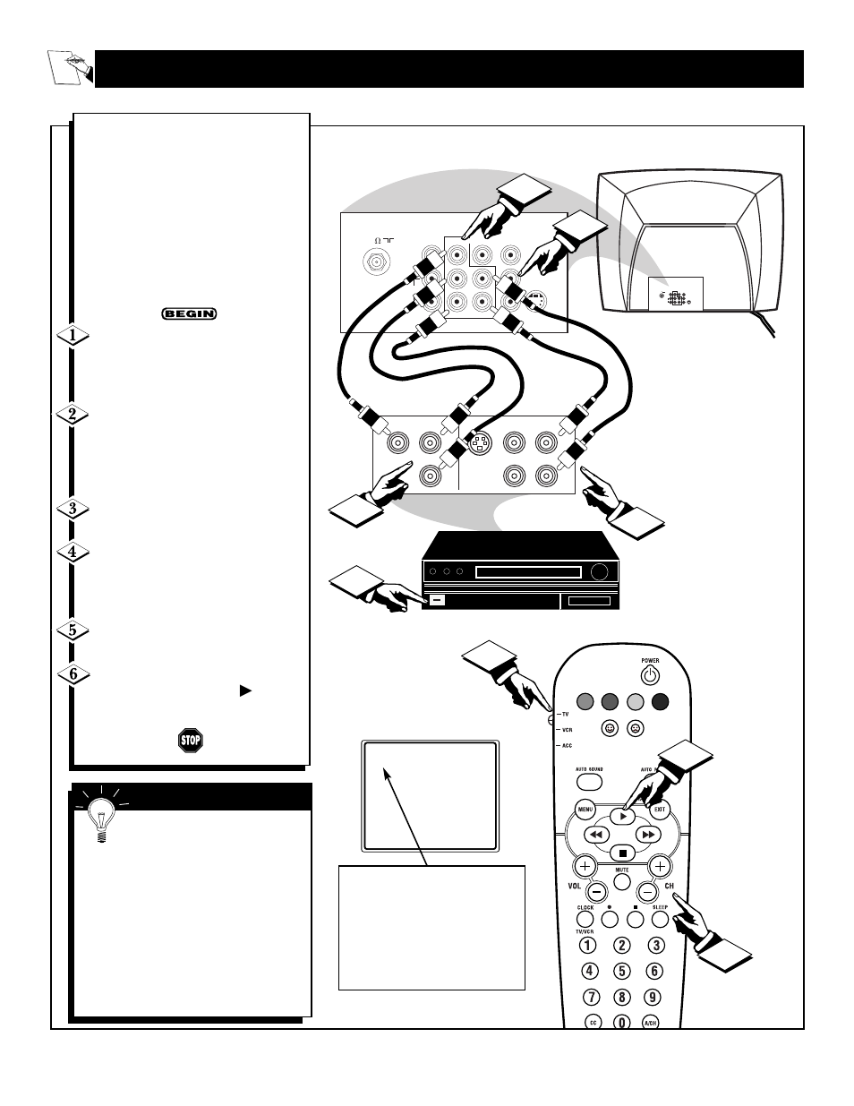 Sing the, Omponent, Ideo | Nput, Acks | Philips 25PS50S User Manual | Page 26 / 44