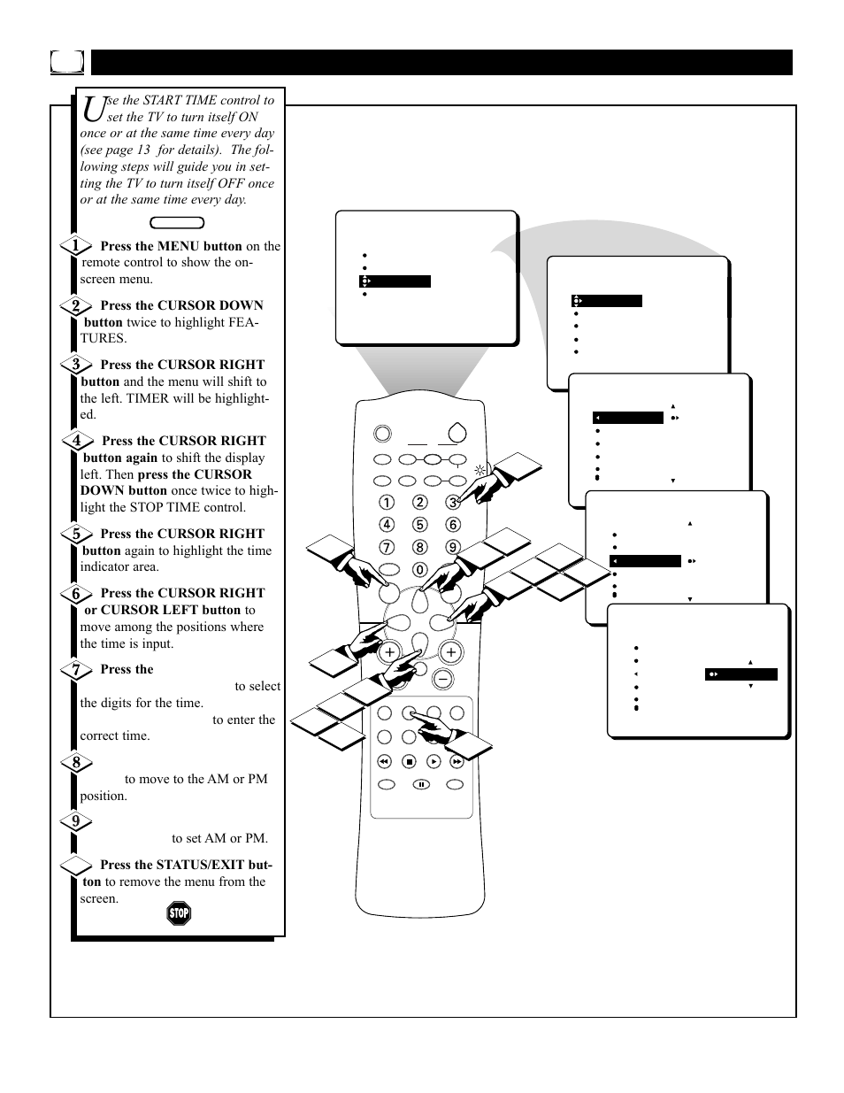 Imer, Etting the | Philips 36PT41B User Manual | Page 14 / 52