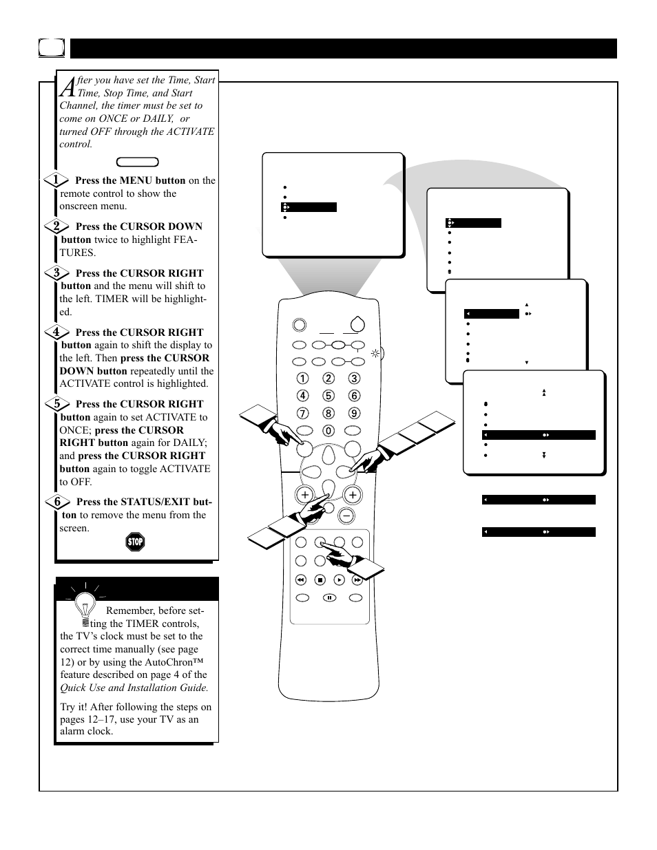 Imer, Etting, Ctivate to | Philips 36PT41B User Manual | Page 16 / 52