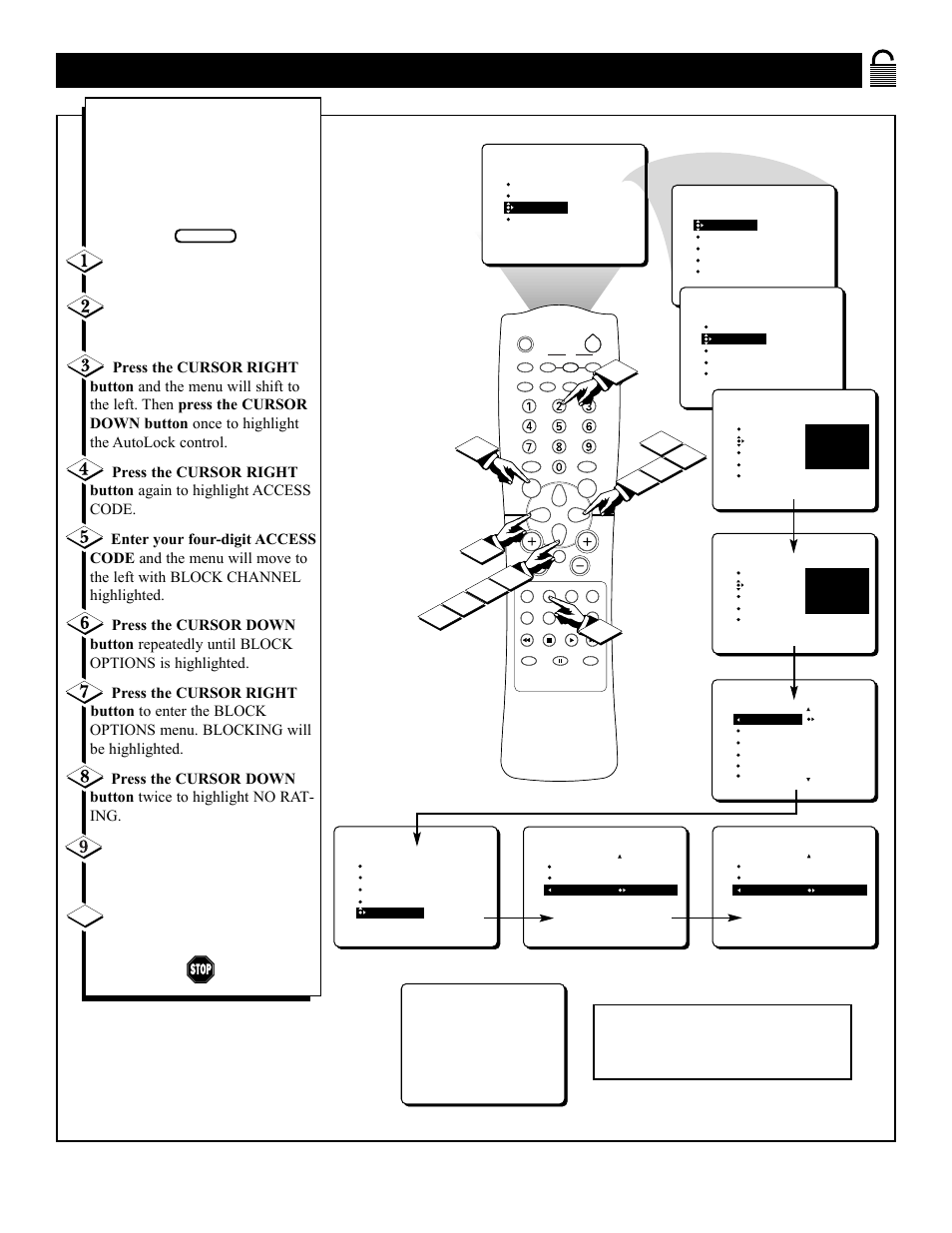 Locking, Roadcasts, Ating | Philips 36PT41B User Manual | Page 25 / 52