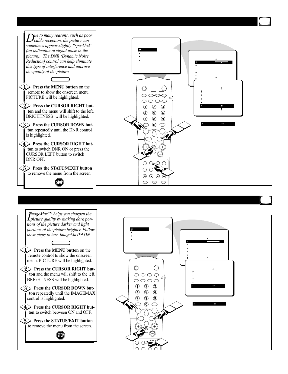 Urning, Ynamic, Oise | Eduction, Ontrol, N the, Mage | Philips 36PT41B User Manual | Page 7 / 52