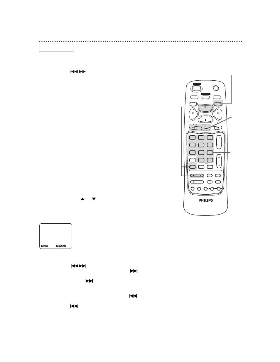 Ac b a,b,c, Track playback 33, Starting playback at a specific track | Audio cd | Philips CDV19BPH99 User Manual | Page 33 / 60