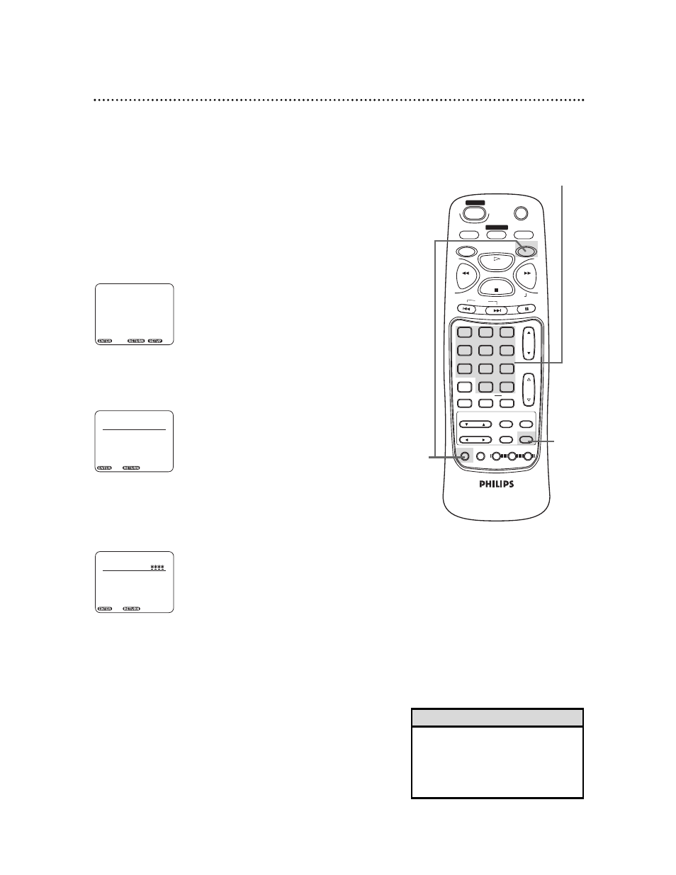 Parental lock password 43, Helpful hints | Philips CDV19BPH99 User Manual | Page 43 / 60