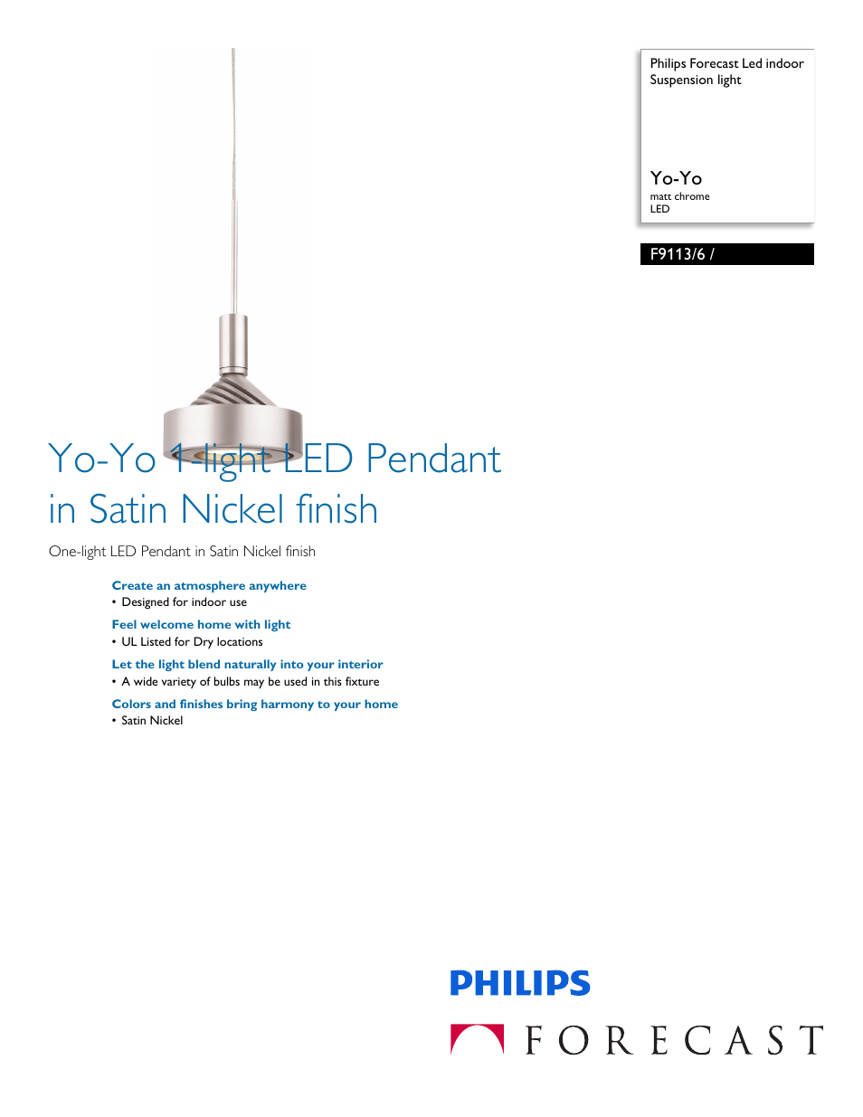 Philips F91136 User Manual | 2 pages