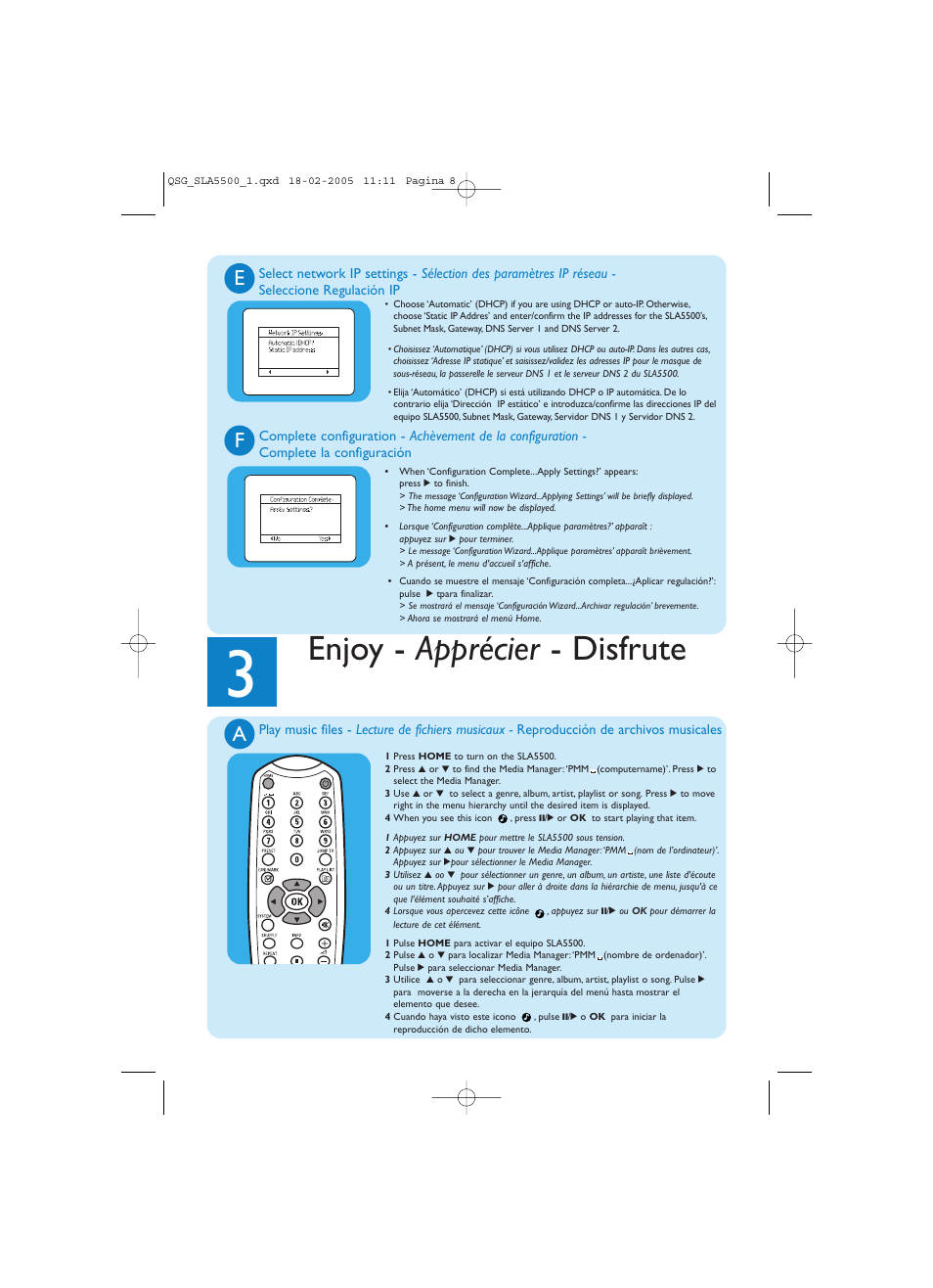 Enjoy - apprécier - disfrute | Philips SLA5500NS-17 User Manual | Page 8 / 8